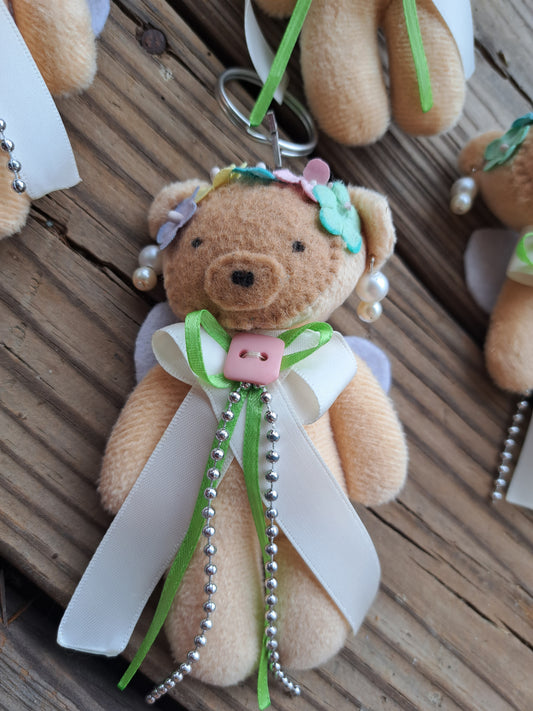 Fairy bear plushie keychain