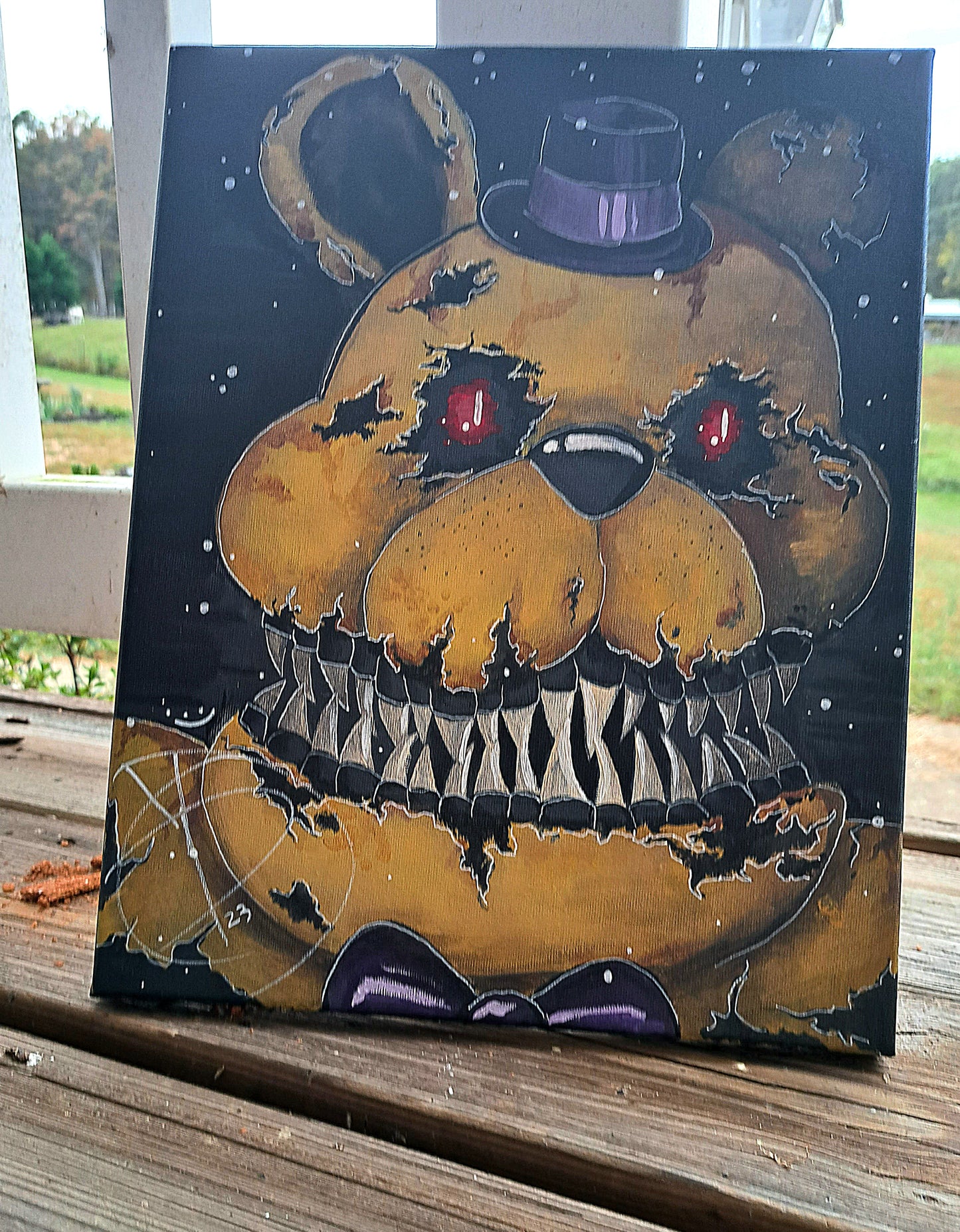 "Fred bear" canvas painting